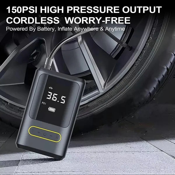 Portable Car Compressor – Inflate Tire in 2 Minutes