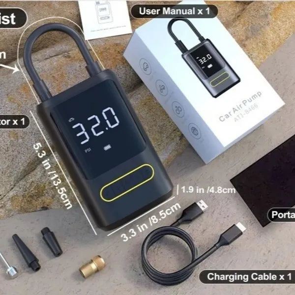 Portable Car Compressor – Inflate Tire in 2 Minutes